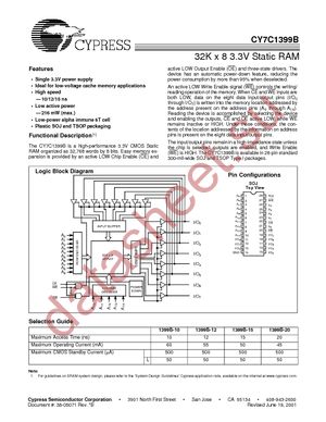 CY7C1399B-12VC datasheet  